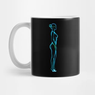 Radiant Elegance: 3D Portrait in Blue Glow Mug